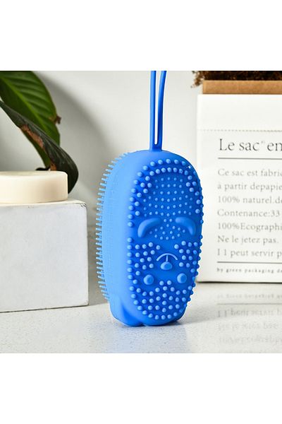 Canderel Double Sided Sponge Foamed Silicone Back Body Scrub Brush Shower Washcloth Bath Scrub
