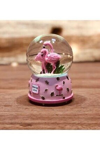 Jetcom Flamingo Renk Degiştiren Işıklı Müzikli Orta Boy Kar Küresi 14 Cm