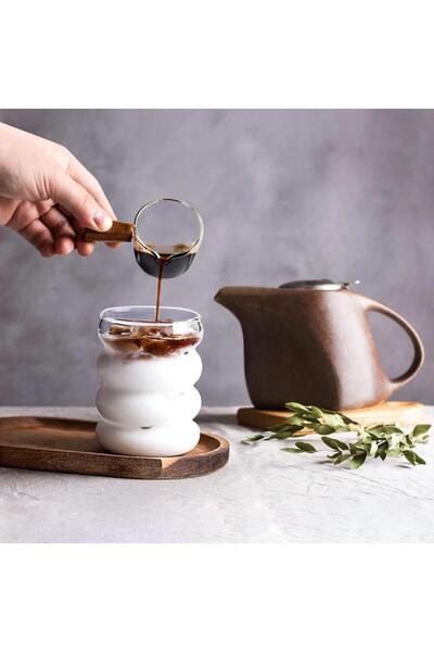 Lilya Home Isıya Dayanıklı Borosilikat Cam Şerit Şeklinde Bardak | Kahve Ve S...