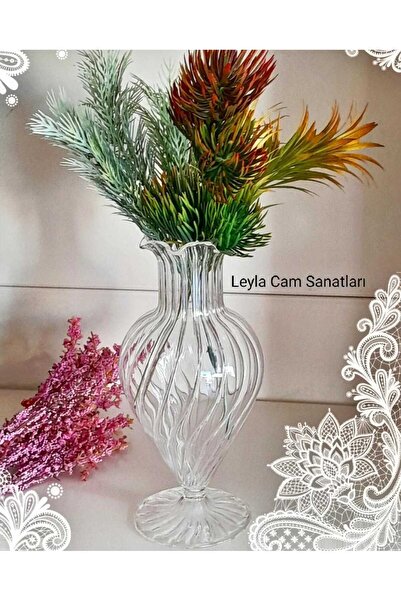 LEYLA CAM SANATLARI Cam Üfleme Vazo Aksesuar (17 CM)