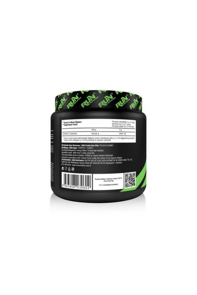 Run Nutrition Glutamine Mini Plus - 120g - 24 Servings - Unflavored