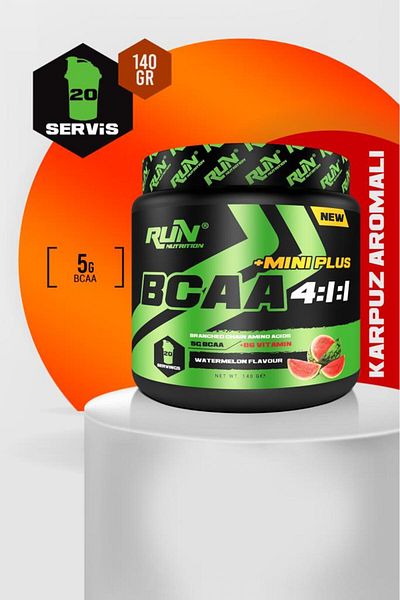 Run Nutrition Bcaa 4.1.1MiniPlus - 140g Watermelon Flavored 20 Serving Diapers