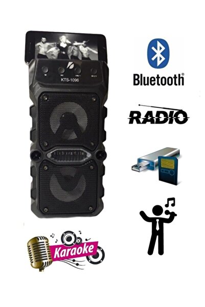 nevaport Parti Hoparlörü Bluetooth Hoparlör 3 Inç × 2 Ses Bombası Radyo-usb-tf Giriş Gri Renk