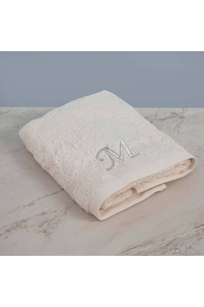 Chakra 50x90 Cm Ecru Solid Embroidered Face Towel