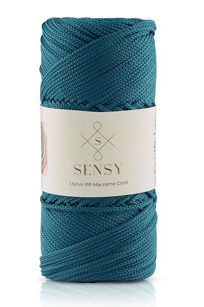 SENSY 1,5 mm - 100 gr Ață de macrame din poliester Albastru petrol 150 M Ață de macrame din poliester Ață de încărcare și ață de sac