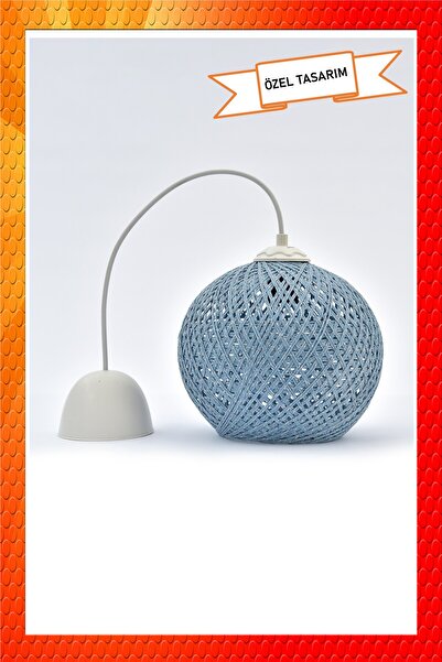 Naturel Lighting Balle Mavi Sarkıt Top Avize Beyaz Kablo