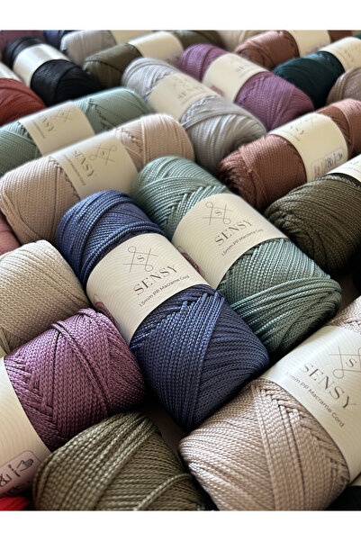 SENSY 1.5 Mm - 100 gr Polyester Makrome Ipi Koyu Gri 150 M Polyester Makrome Ip Supla Ip Ve Çanta Ipliği