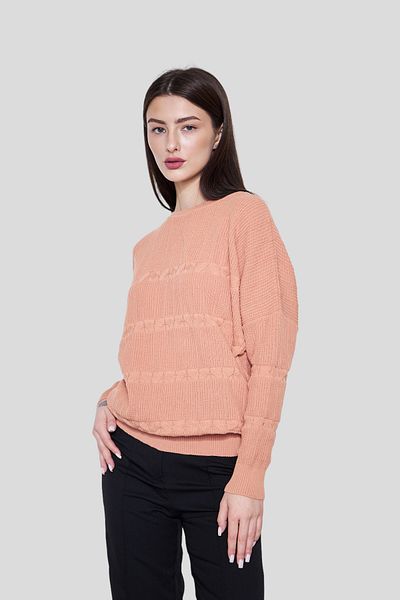 JOVENMADRE Pulover de damă, oversize, cu model, cu gât de barcă