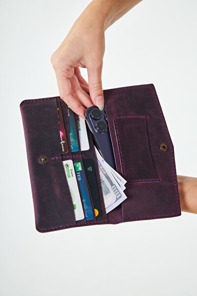 vagave Portofel din piele cu compartiment pentru numerar și monede pentru car...