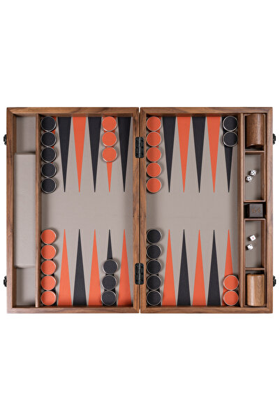 SARAY TAVLA LÜKS DERİ - AHŞAP PROFESYONEL TAVLA TAKIMI