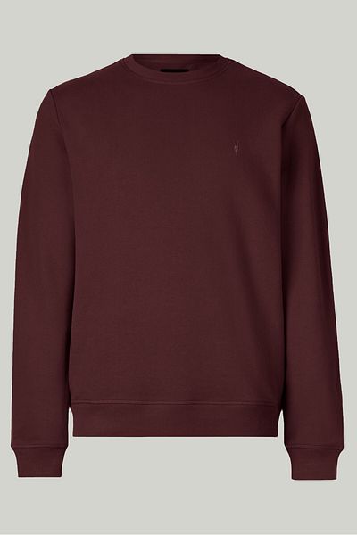 COMBİNE MİCHAİL Claret Red Color Basic Crew Neck Relaxed Regular Fit Men's Sweatshirt