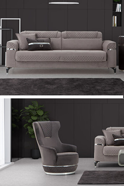 SANDALİE Veyron 3+1 Salon&oturma Odası Koltuk Takımı - Antrasit