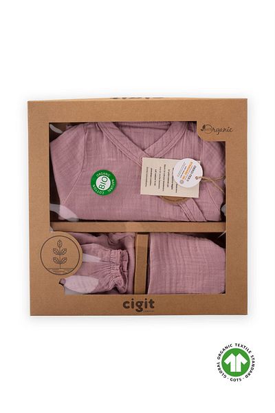 Cigit Bio-Babyset „Hospital Exit“, 0-3 Monate, Flieder