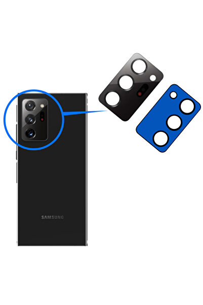 FLAGEN Samsung Galaxy Note 20 Ultra Arka Kamera Camı Lens Yapışkanlı
