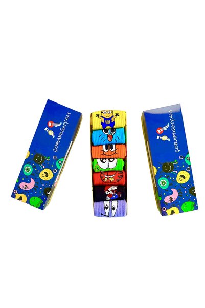 çorapdunyam 7" Boxed Set Cute Character Cheerful College Tennis Socks