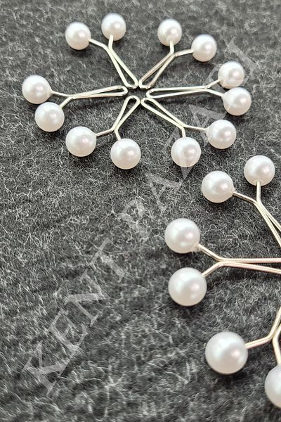 Kent Pazarı Scarf Shawl Clips 12 Pieces - Round White -