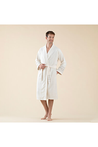 Chakra Derin Unisex Bornoz Ekru/Bej/Kahve