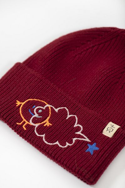 BEETLEBEEZ Cotton Kids Unisex Claret Red Beret