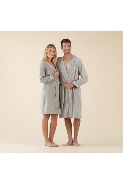 Chakra Floss Unisex Bornoz Açık Gri