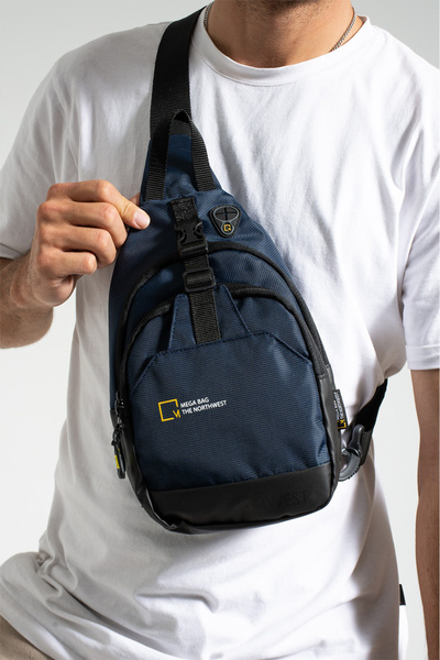 KASVA DERİ حقيبة مقاومة للماء من قماش الكتان للجنسين، حقيبة كتف وصدر بحزام مت...