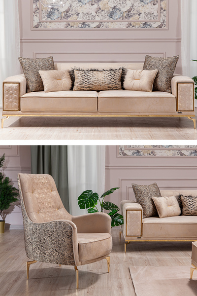 MOBETTO Lexus 3+1 Salon&oturma Odası Koltuk Takımı - Krem