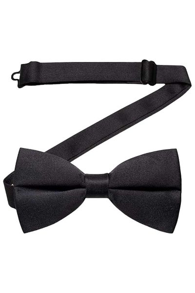 Trenderrs Papion din satin de culoare solidă pentru bărbați
