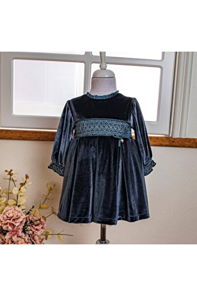 Babydola kız bebek kadife elbise