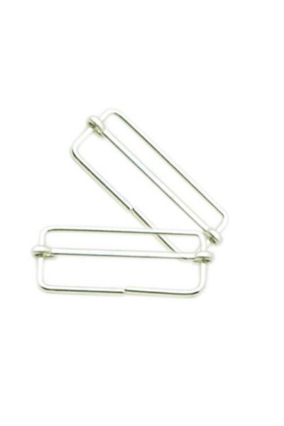 Klinkshop Bag Strap Length Adjustment Buckle 4cm Nickel Color - Pack of 2 - Sliding Adjustment Buckle Stainless Brass