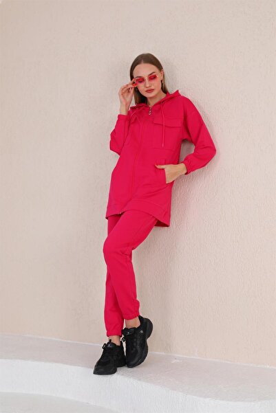 WestBound Women's Daily Sports Double Suit with Pockets Fuchsia