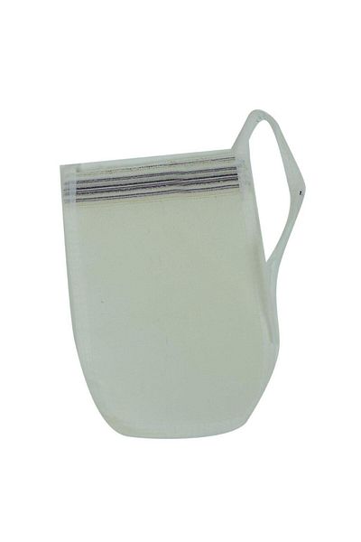 LokmanAVM Silk Pouch Back And Body Natural Massage Bath Pouch White 17cmx25cm