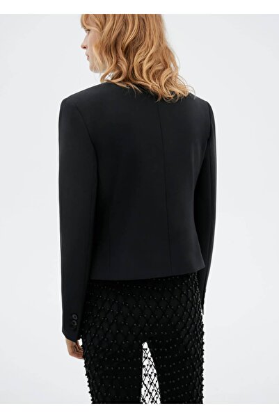 MANGO Woman Bunda Crop Blazer s límečkem
