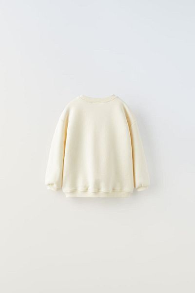 Magu Girl's Ecru Knitted Embroidered Cotton Sweatshirt