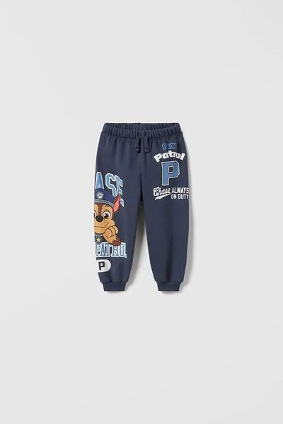 Magu Children's White Disney Paw Oil Printed Cotton Sweatshirt Tracksuit Bottom-Top Set