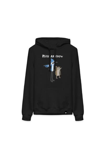 MAGORS SVART WEAR Hanorac unisex negru cu desene animate Regulal Show galax04330