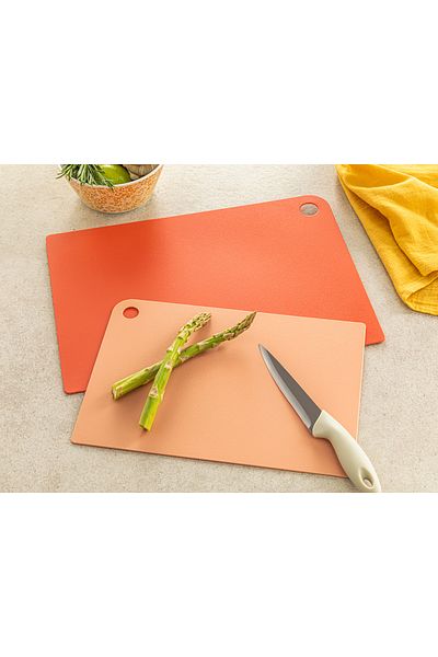 English Home Cut Me Plastic 2-Piece Cutting Board 27-34 Cm Red