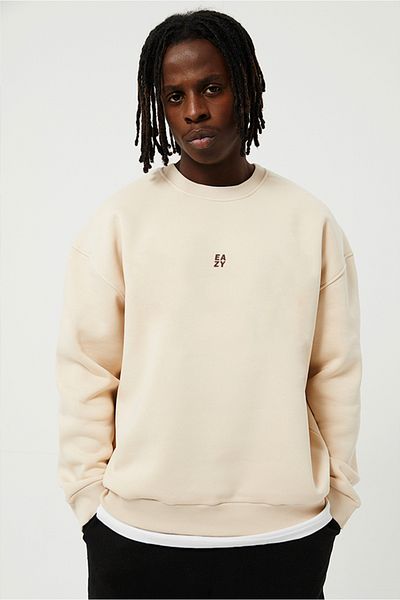Eazy Co Hanorac gros Eazy Basic Oversize, unisex, Camel, cu gâtul turn