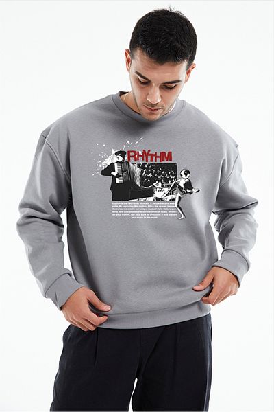 Eazy Co Hanorac gros unisex, gri, cu gâtul turn, Eazy Rhytm