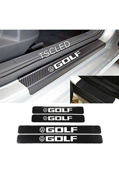 TSC v w Golf Karbon Kapı Eşiği Kaplama Sticker 4 lu Set zz248