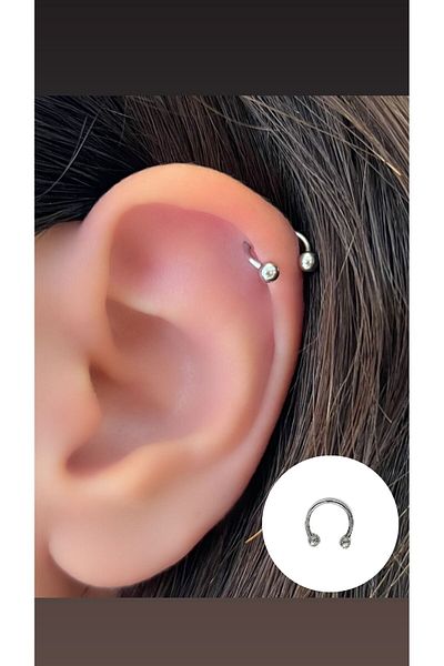 Piercing Market Steel & Silver Surgical Steel Cartilage Helix Tragus Piercing Earring