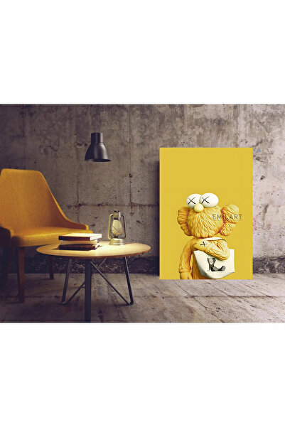 EMİLART Sarı Kaws HD Kalite Kanvas Tablo