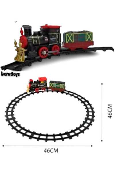 berattoys 10 Parça Oyuncak Pilli Tren Vagon Raylı Pilli Tiren Büyük Boy Tren