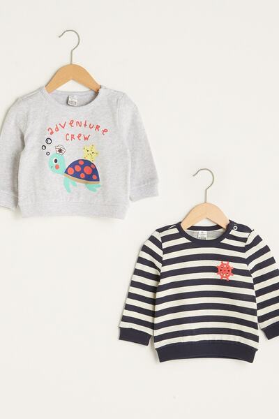 LC Waikiki Erkek Bebek Ekru Melanj D5R Sweatshirt