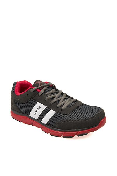 Kinetix Bolton Gray Red Walking Running Shoes