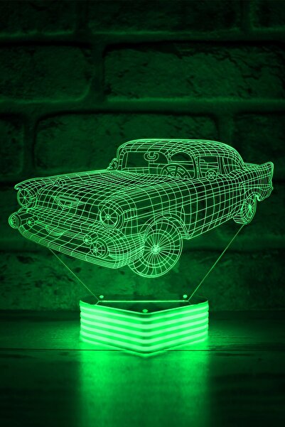 Hediye Kovanı Yeşil Cadillac Araba Hediye Lamba Cadillac 3d Görünümlü Led Ayd...