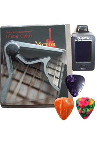 Victor Saz Bağlama Kapo Gitar Kapo + Joyo Saz Bağlama Gitar Akort Ukulele Akort Cihazı Keman Akort + 3 Pena