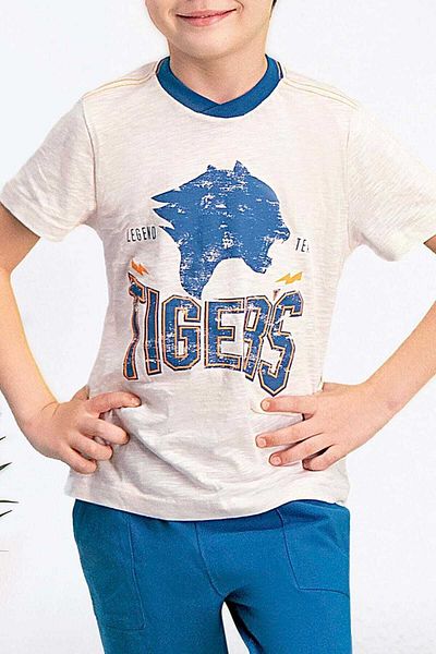 Arnetta Tiger's Sand Beige Boy's Pajama Set