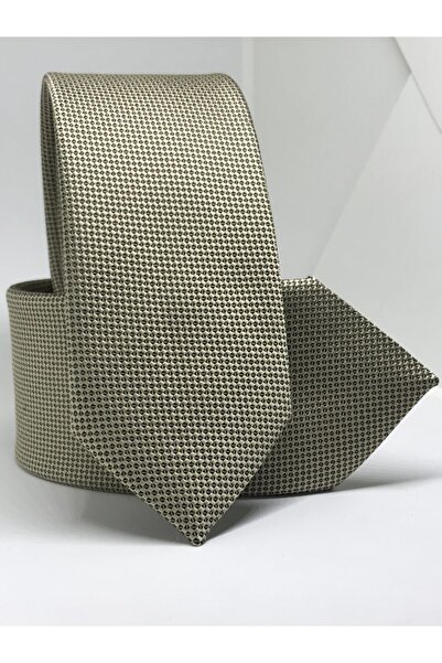 Kravat Gezegeni ربطة عنق بنمط عين الطيور أكسفورد بقصة ضيقة بلون رغوة العسل