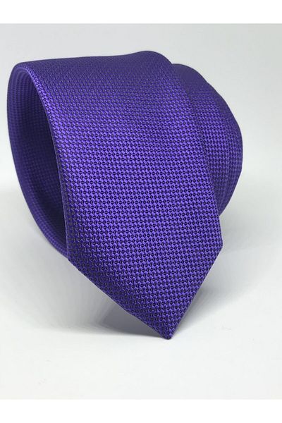 Kravat Gezegeni Purple Violet Slim Fit Oxford Bird Eye Pattern Tie