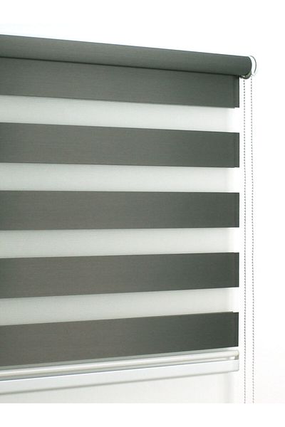 buperde Anthracite Gray Eco Zebra Roller Blind