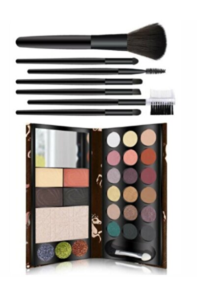 MUJGAN 7'li Fırça Seti 2 Katlı Cüzdan Far A( Koyu)